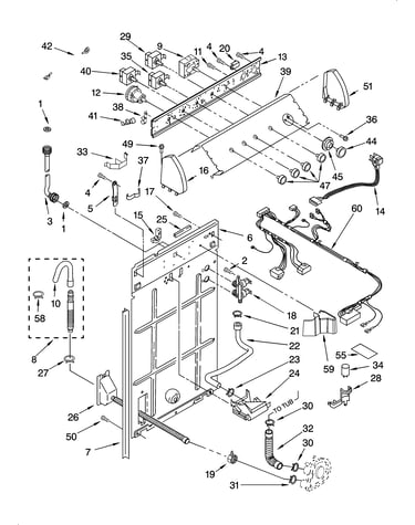 Controls and rear panel parts