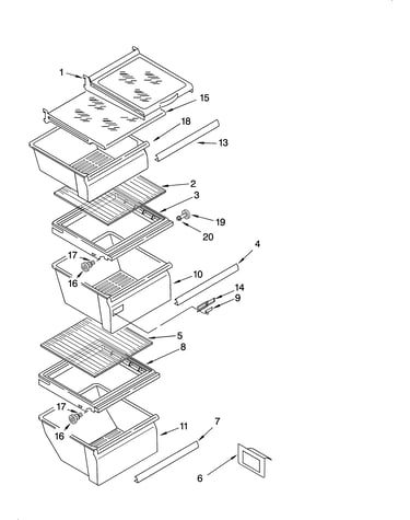 Refrigerator shelf parts
