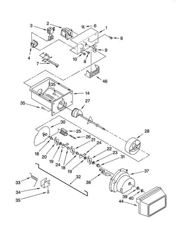 Motor and ice container parts