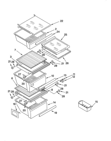 Refrigerator shelf parts