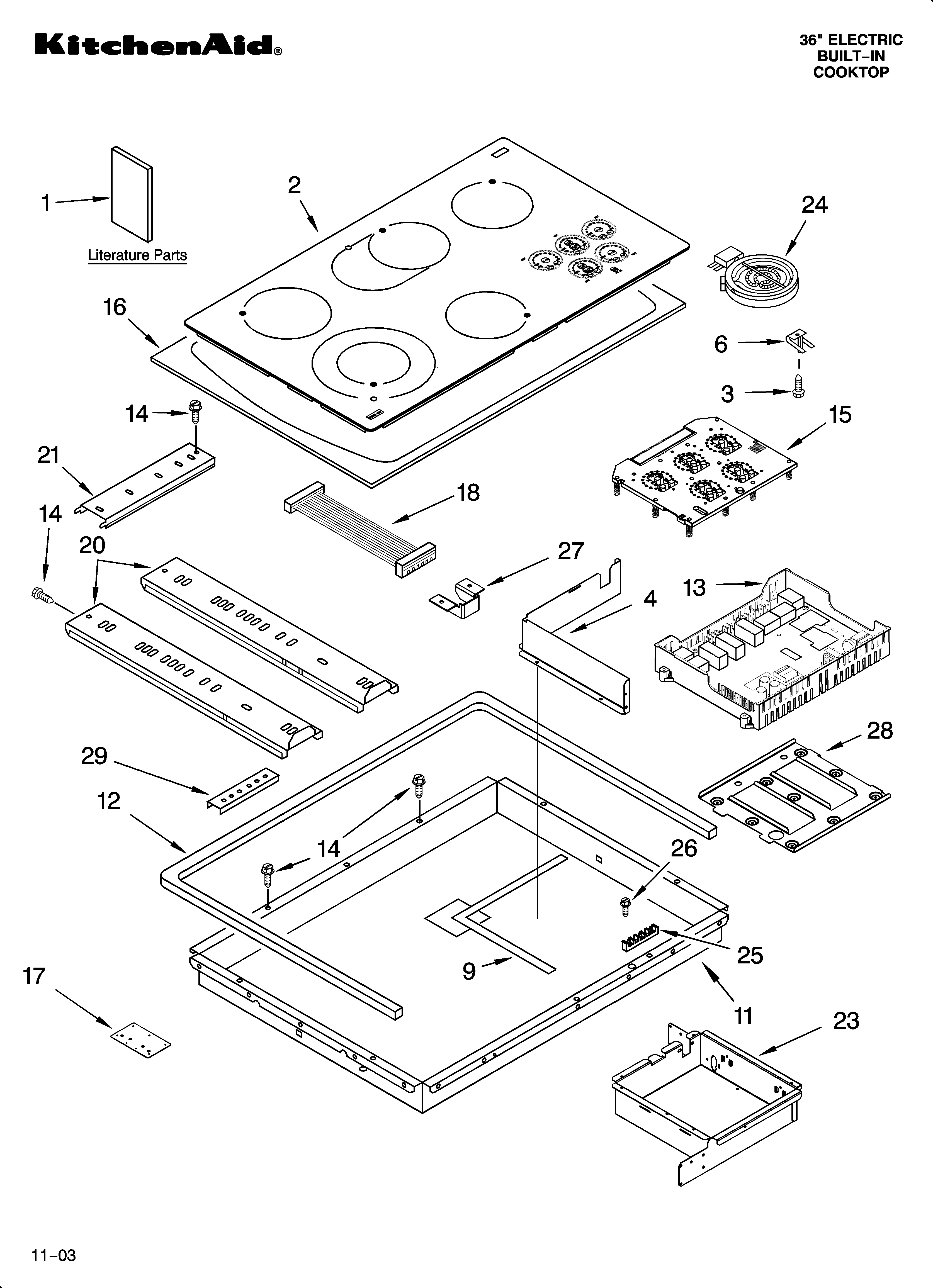 Cooktop parts, miscellaneous parts