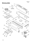 Cooktop, burner and grate parts