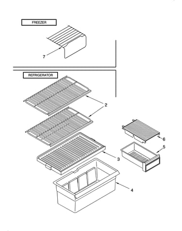 Shelf parts, literature and optional parts