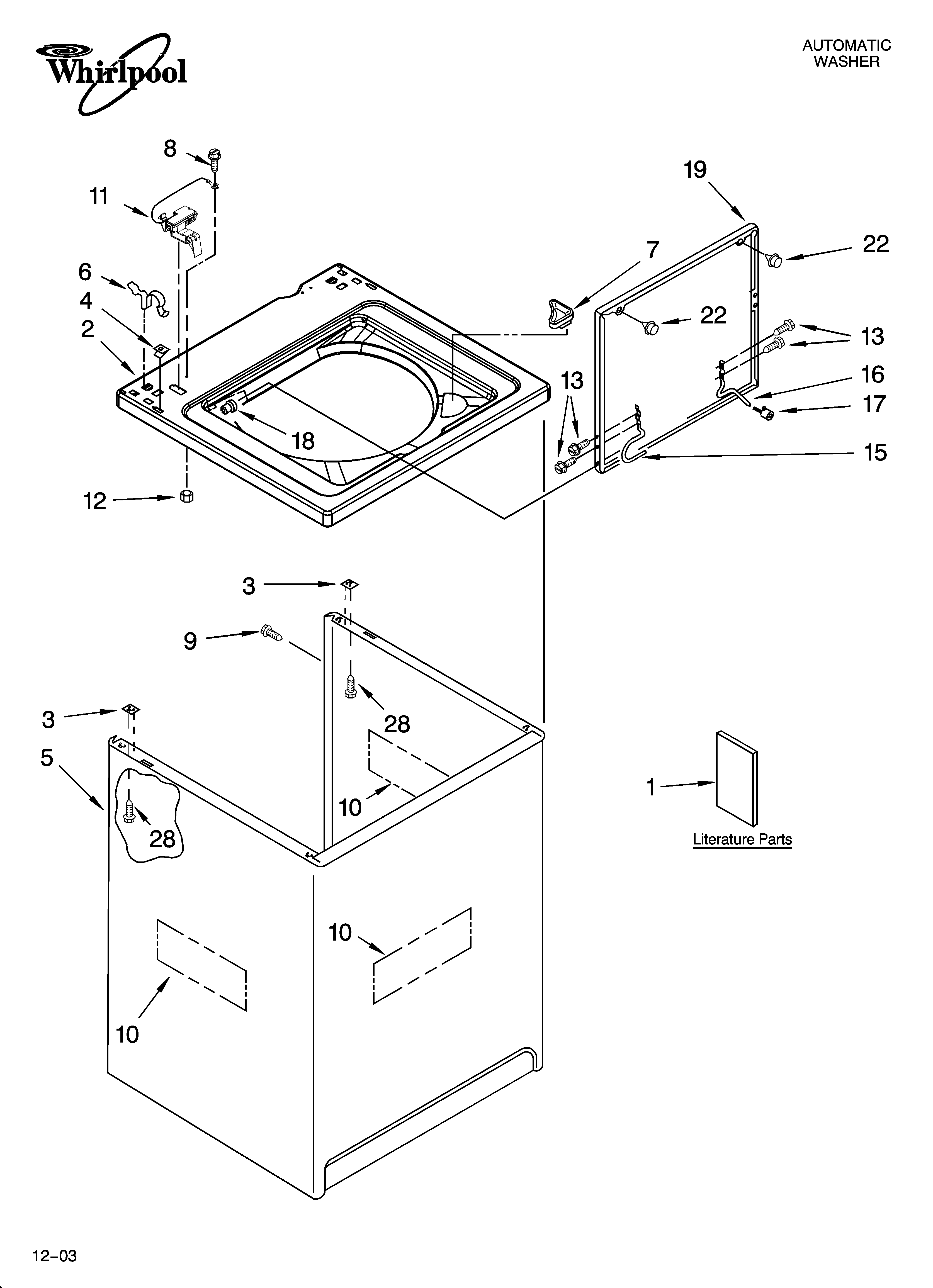 Top and cabinet parts