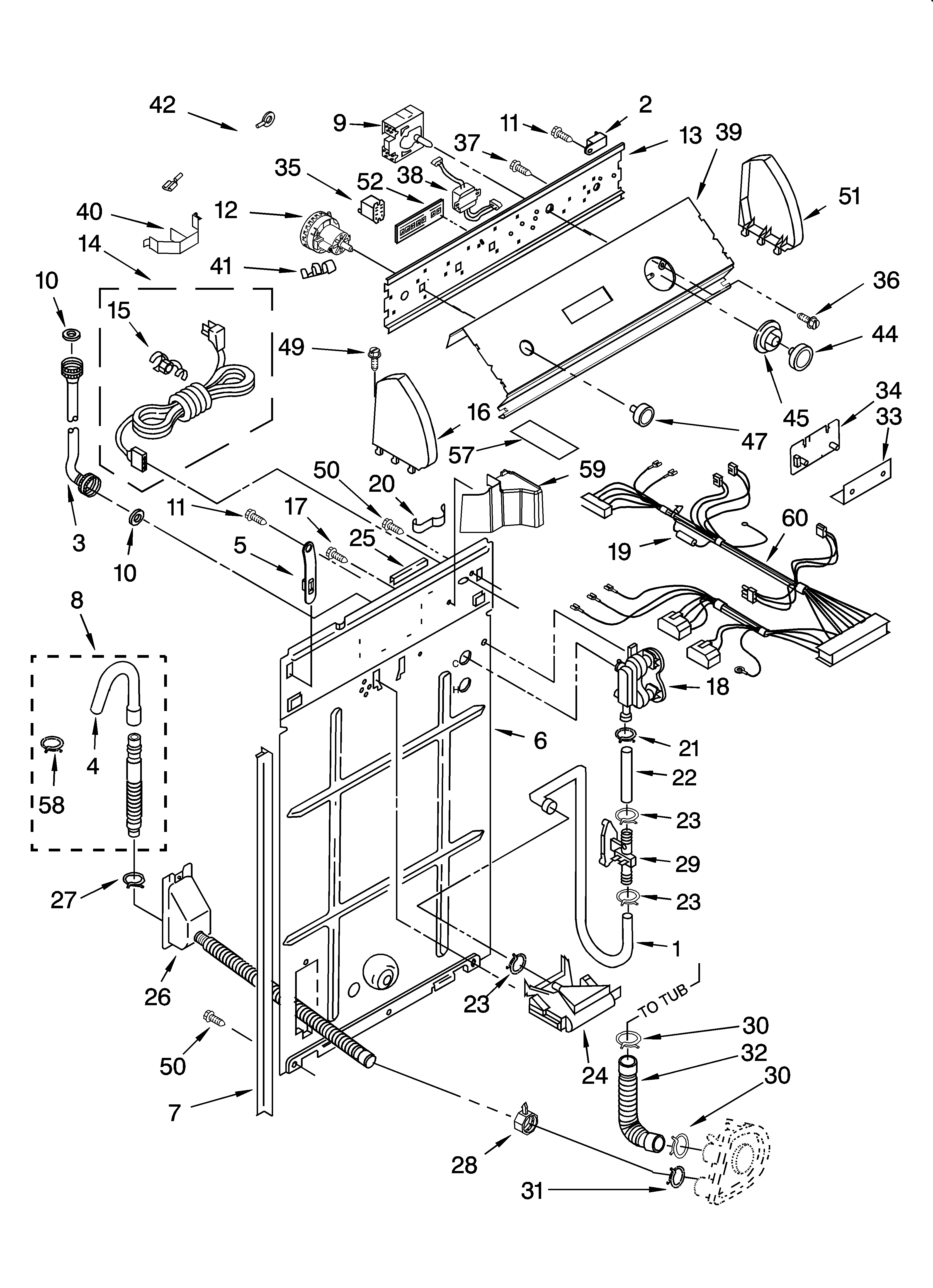 Controls and rear panel parts