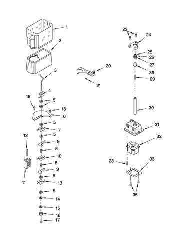 Motor and ice container parts