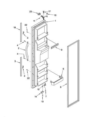 Freezer door parts