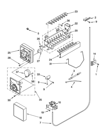 Icemaker parts, parts not illustrated