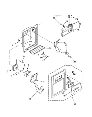 Dispenser front parts