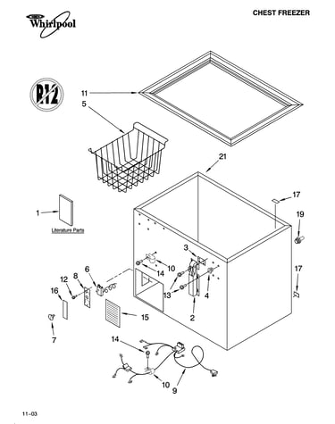 Cabinet parts and parts not illustrated