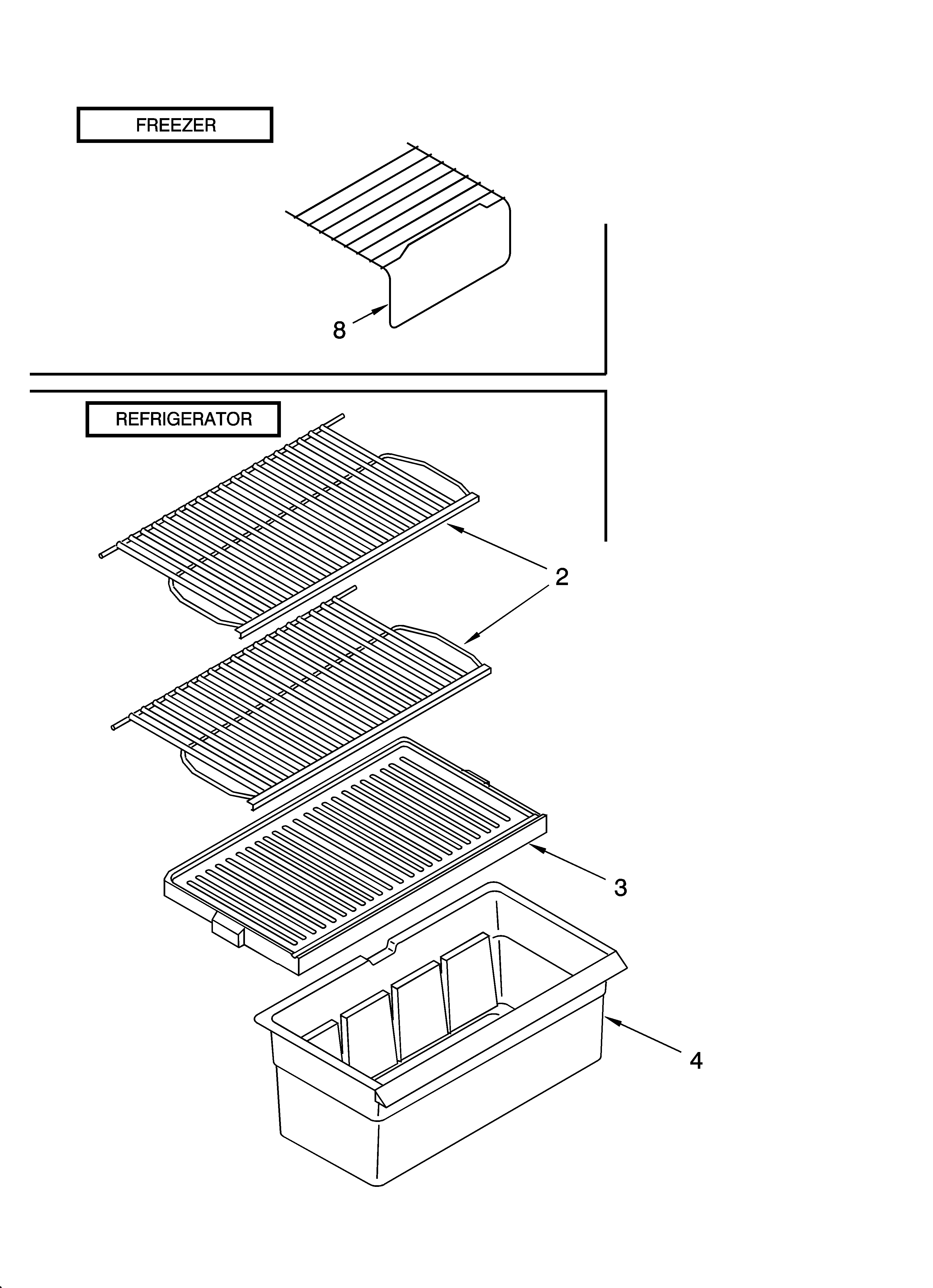 Shelf parts, literature and optional parts