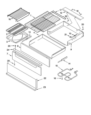 Drawer & broiler parts, miscellaneous parts