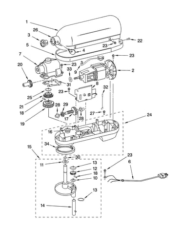Case, gearing and planetary unit