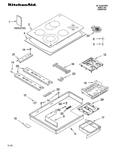 Cooktop parts, miscellaneous parts