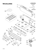Cooktop, burner and grate parts