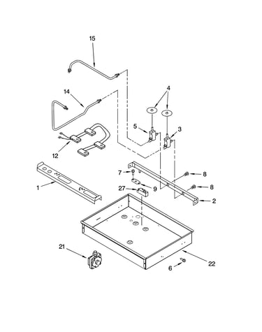 Burner box, gas valves, and switches