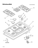 Cooktop, burner and grate parts