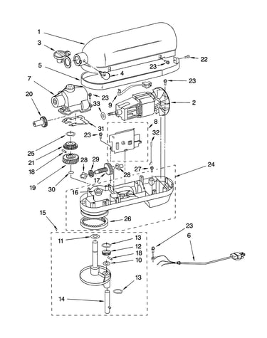 Case, gearing, planetary unit and accessory parts