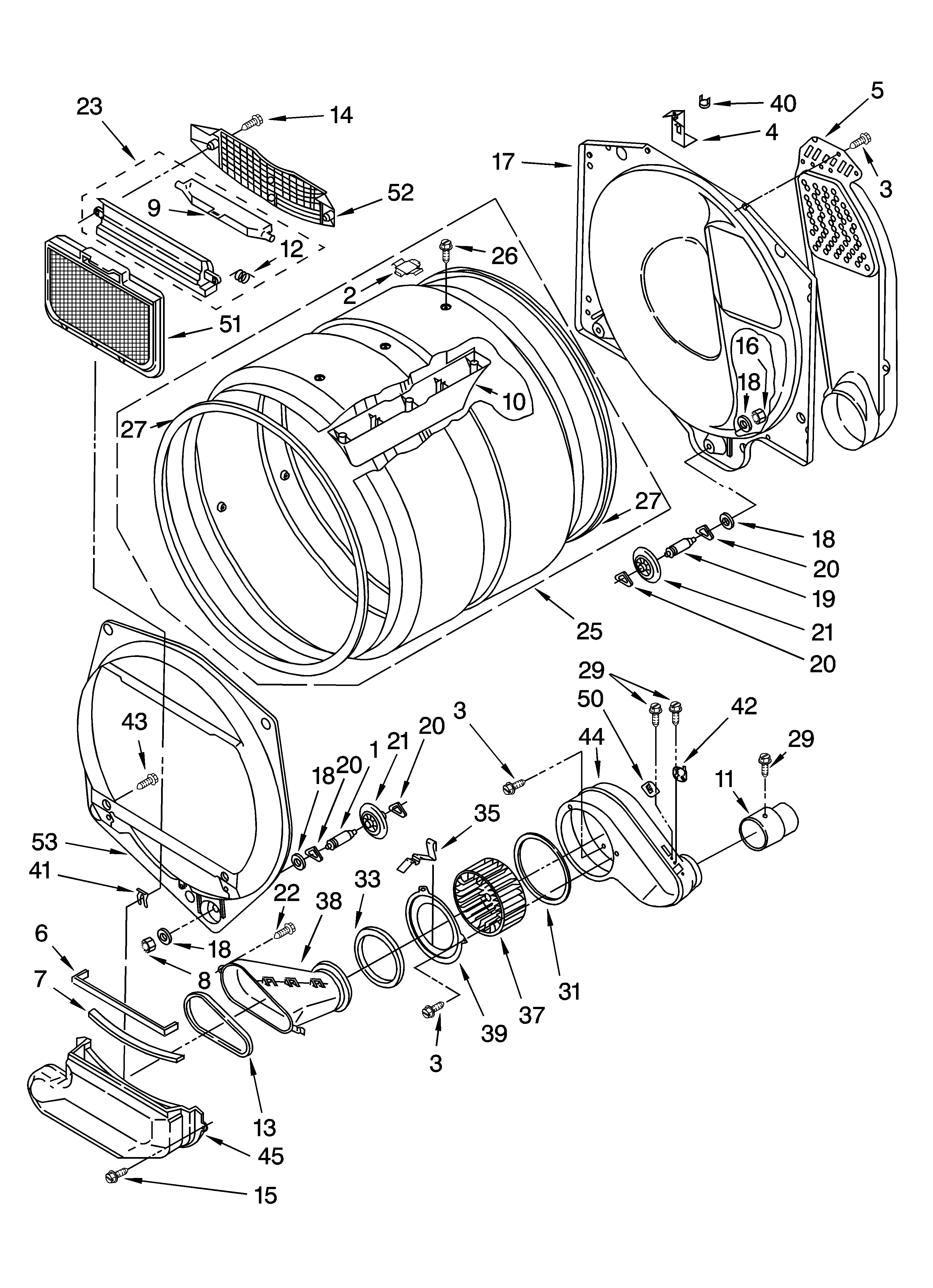 Dryer bulkhead parts