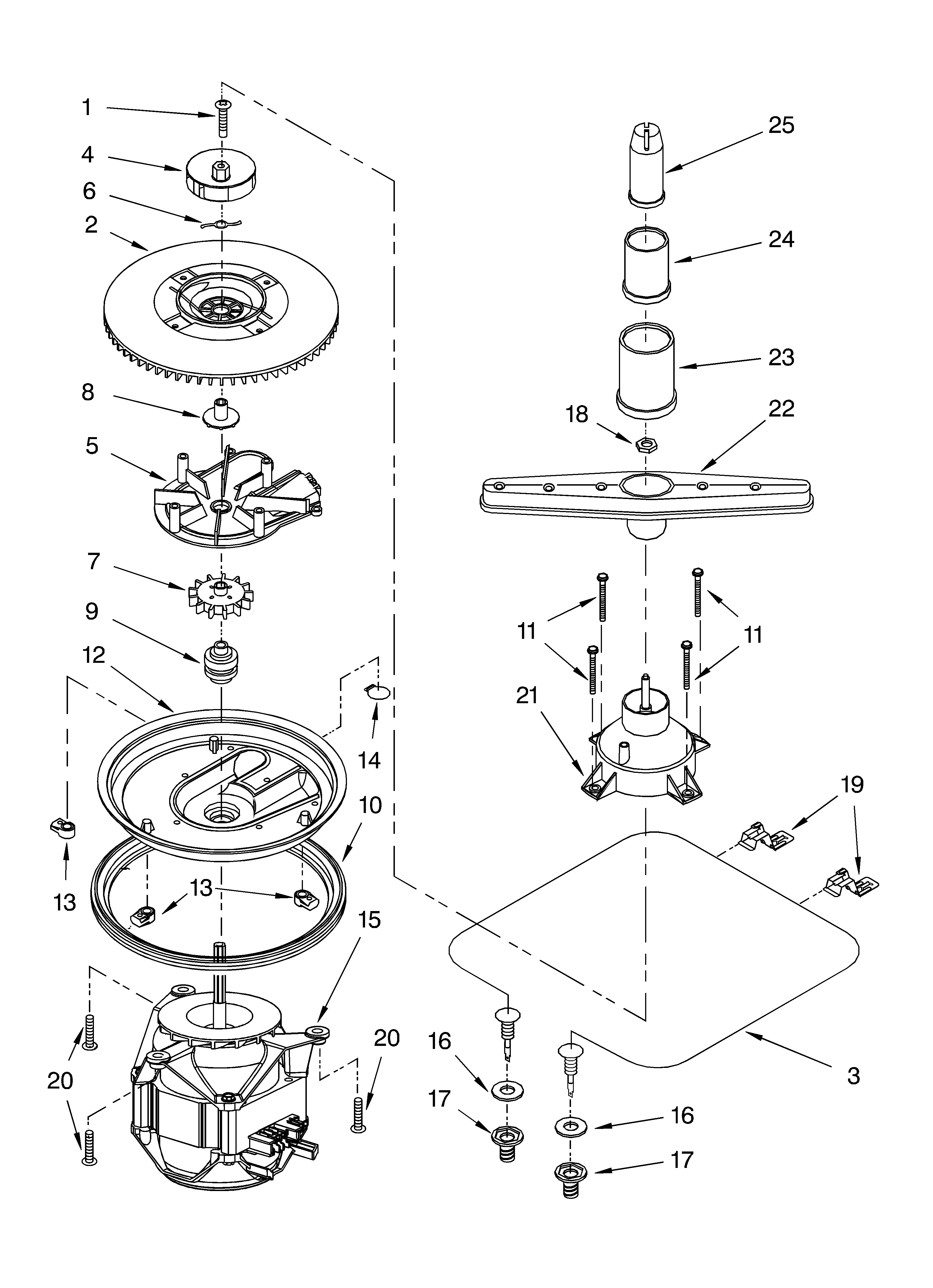 PUMP AND SPRAYARM PARTS