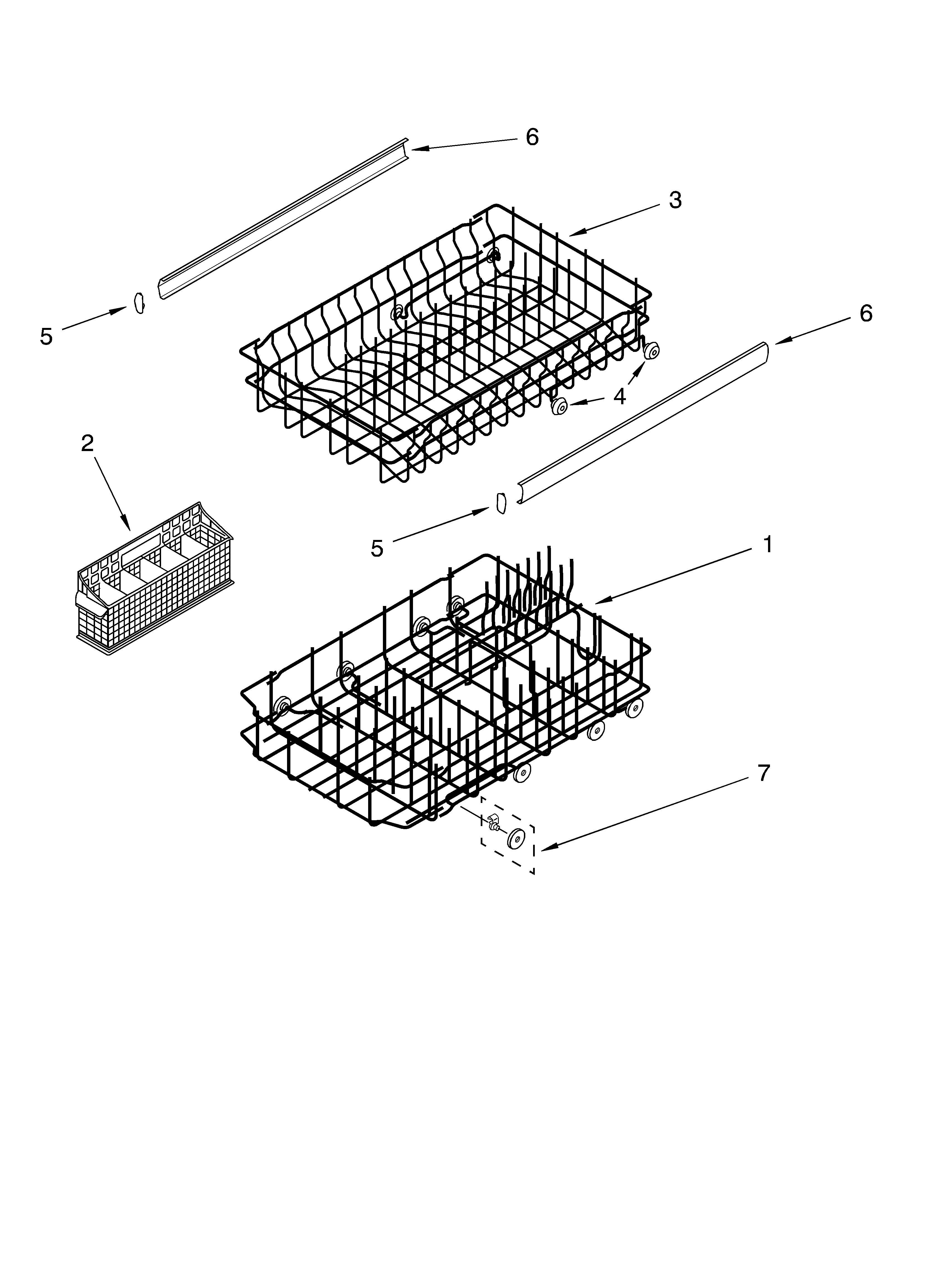 DISHRACK PARTS, OPTIONAL PARTS (NOT INCLUDED)