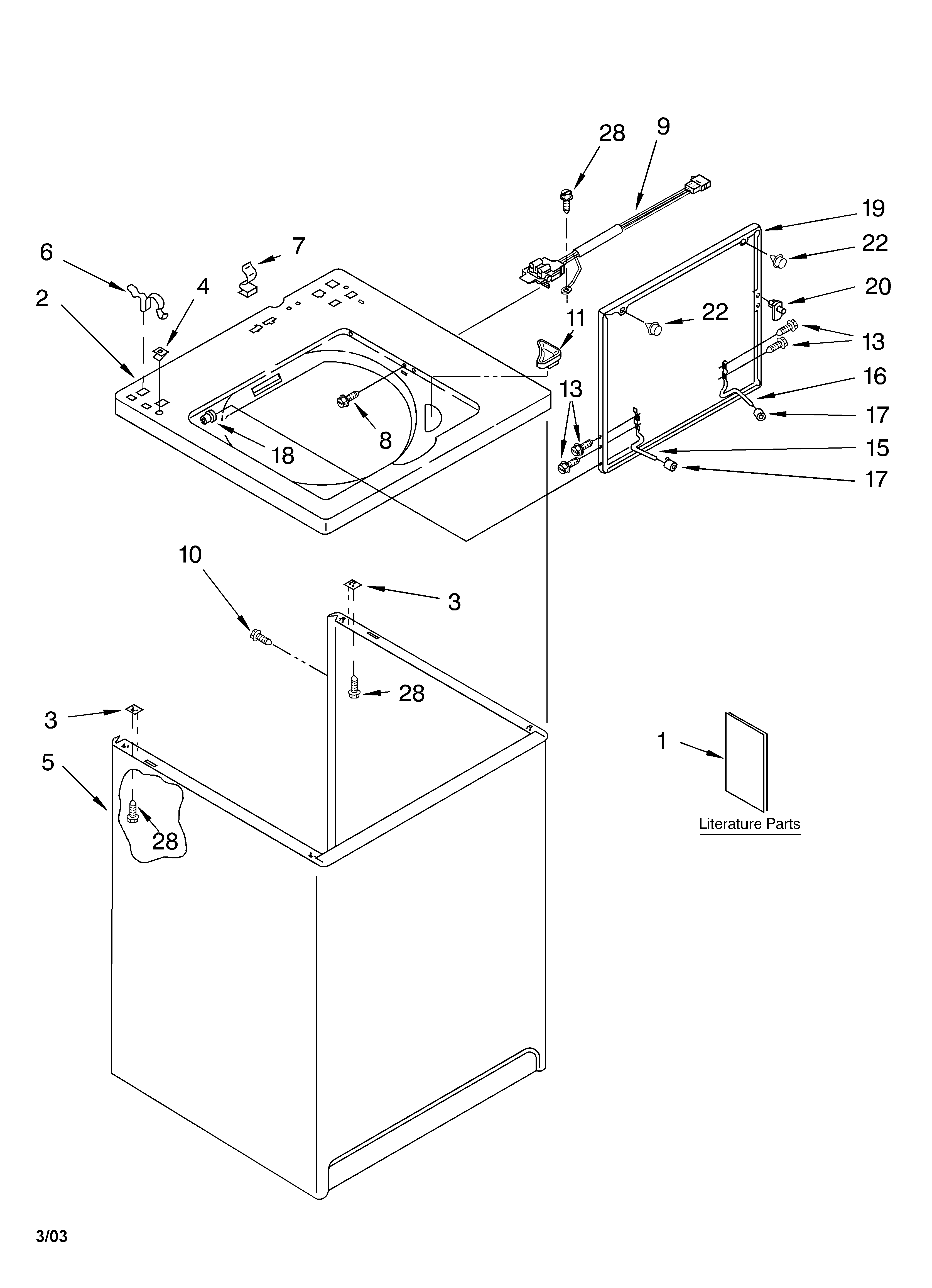 Top and cabinet parts