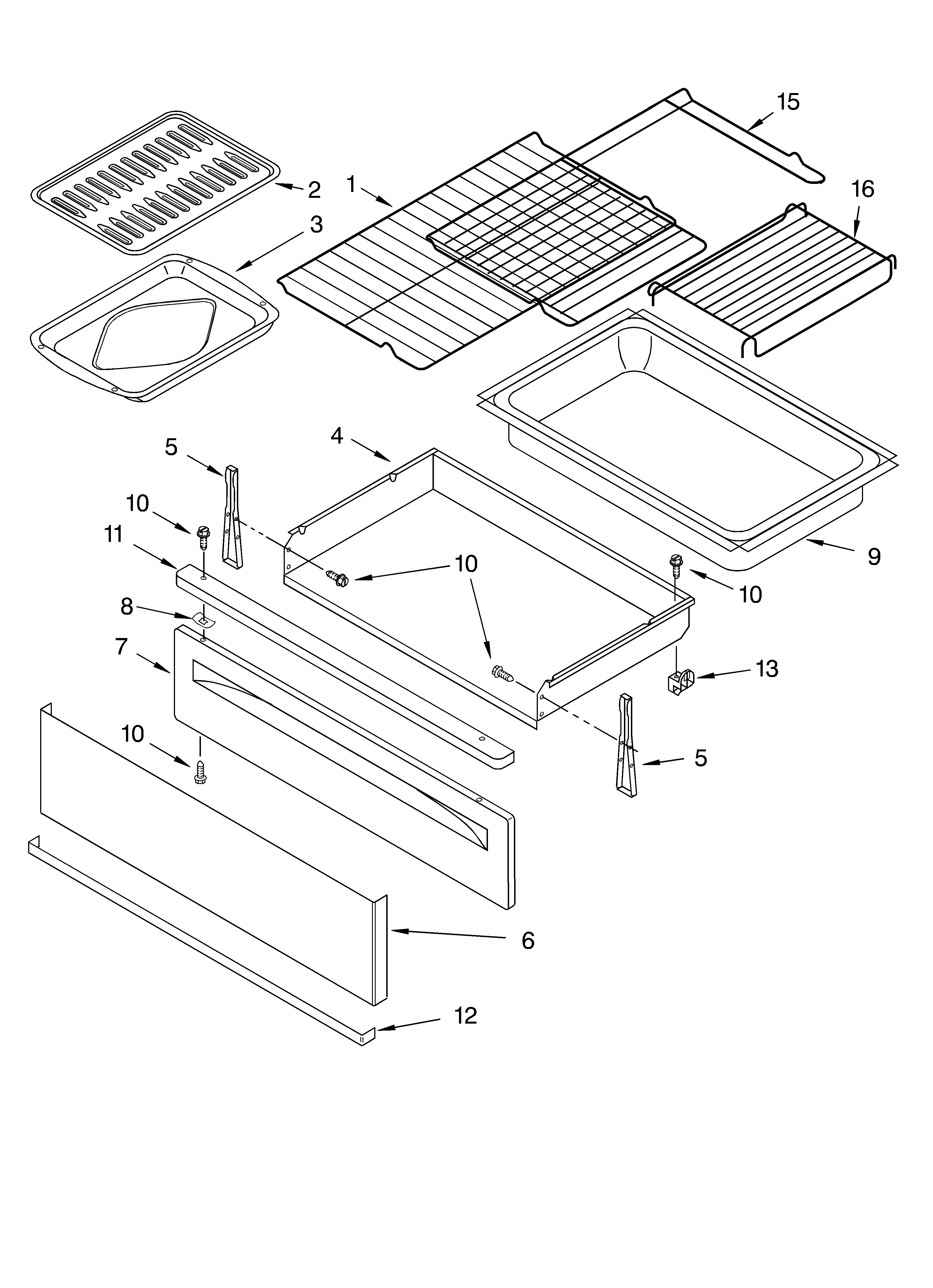 DRAWER & BROILER PARTS, MISCELLANEOUS PARTS