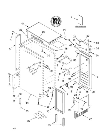 Cabinet liner and door parts
