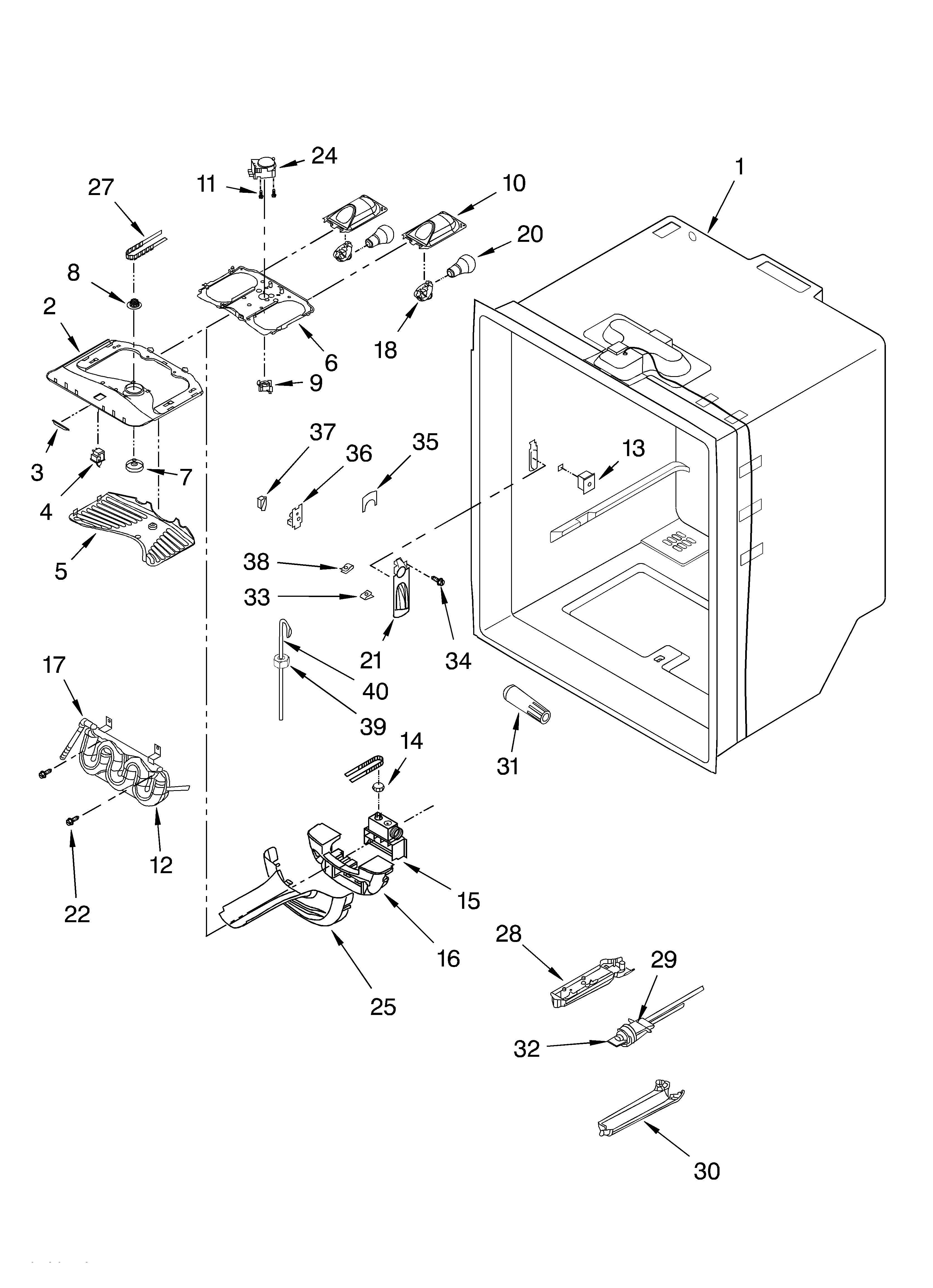 Refrigerator liner parts
