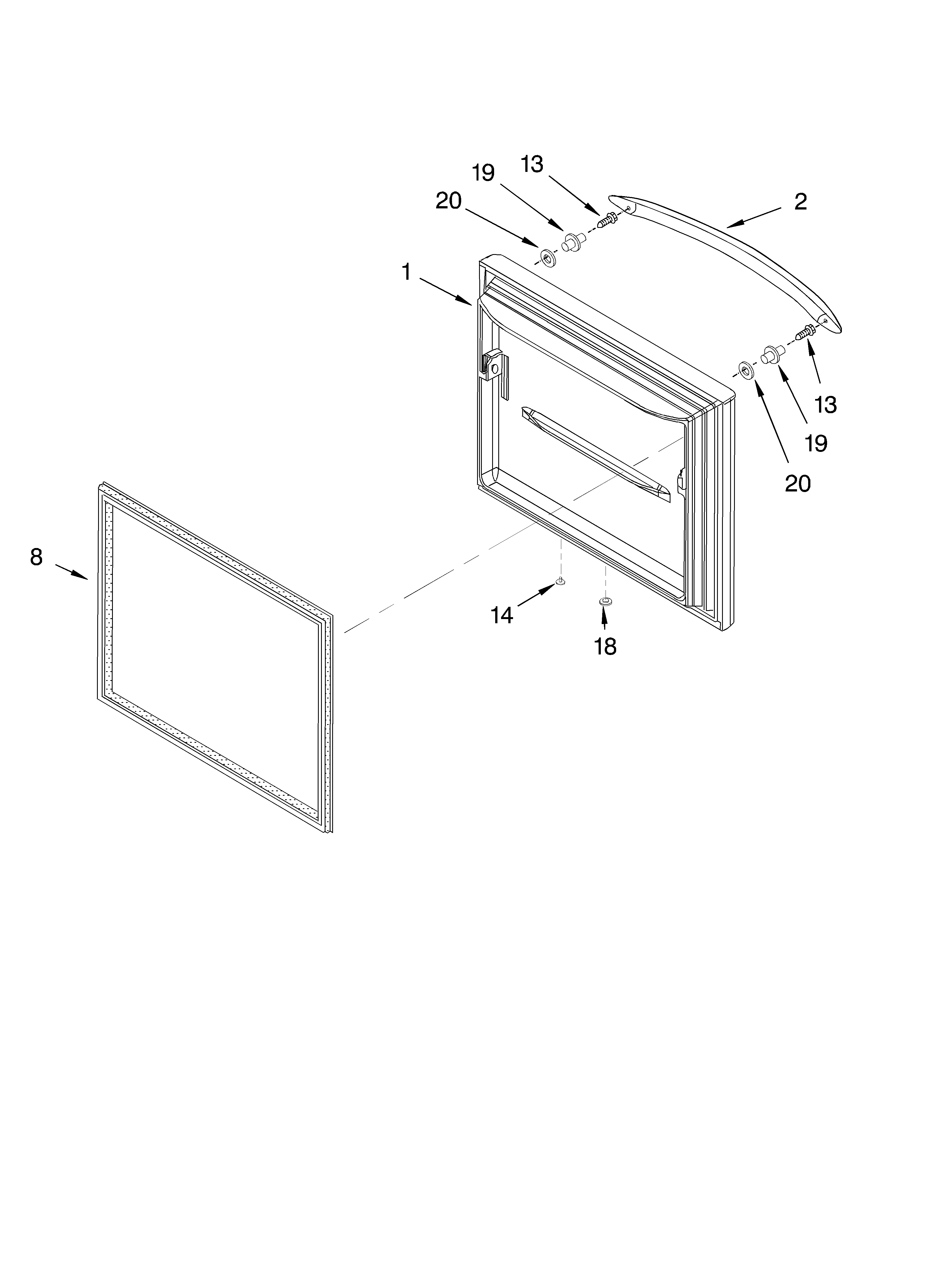 Freezer door parts, literature and optional parts
