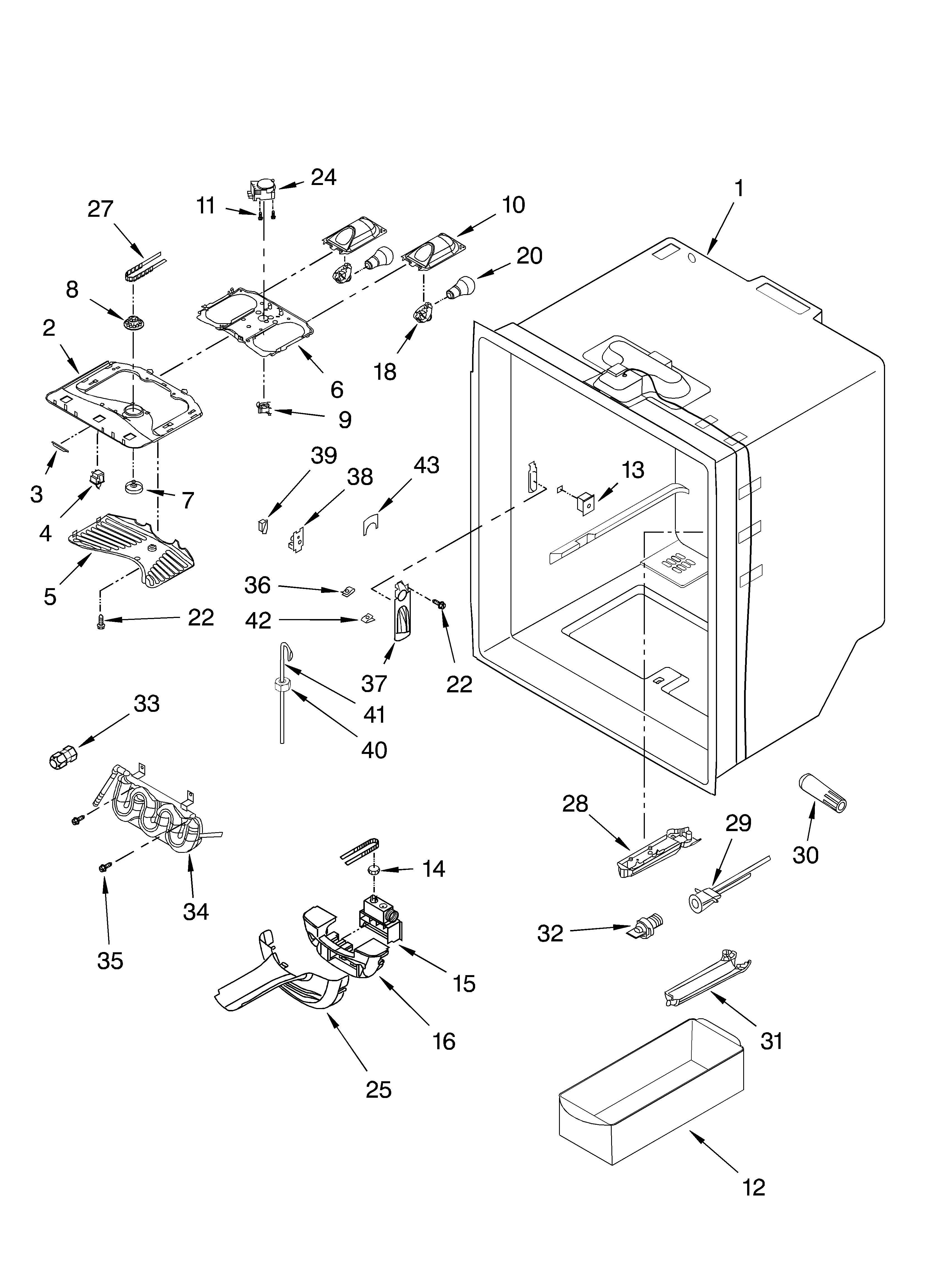 Refrigerator liner parts
