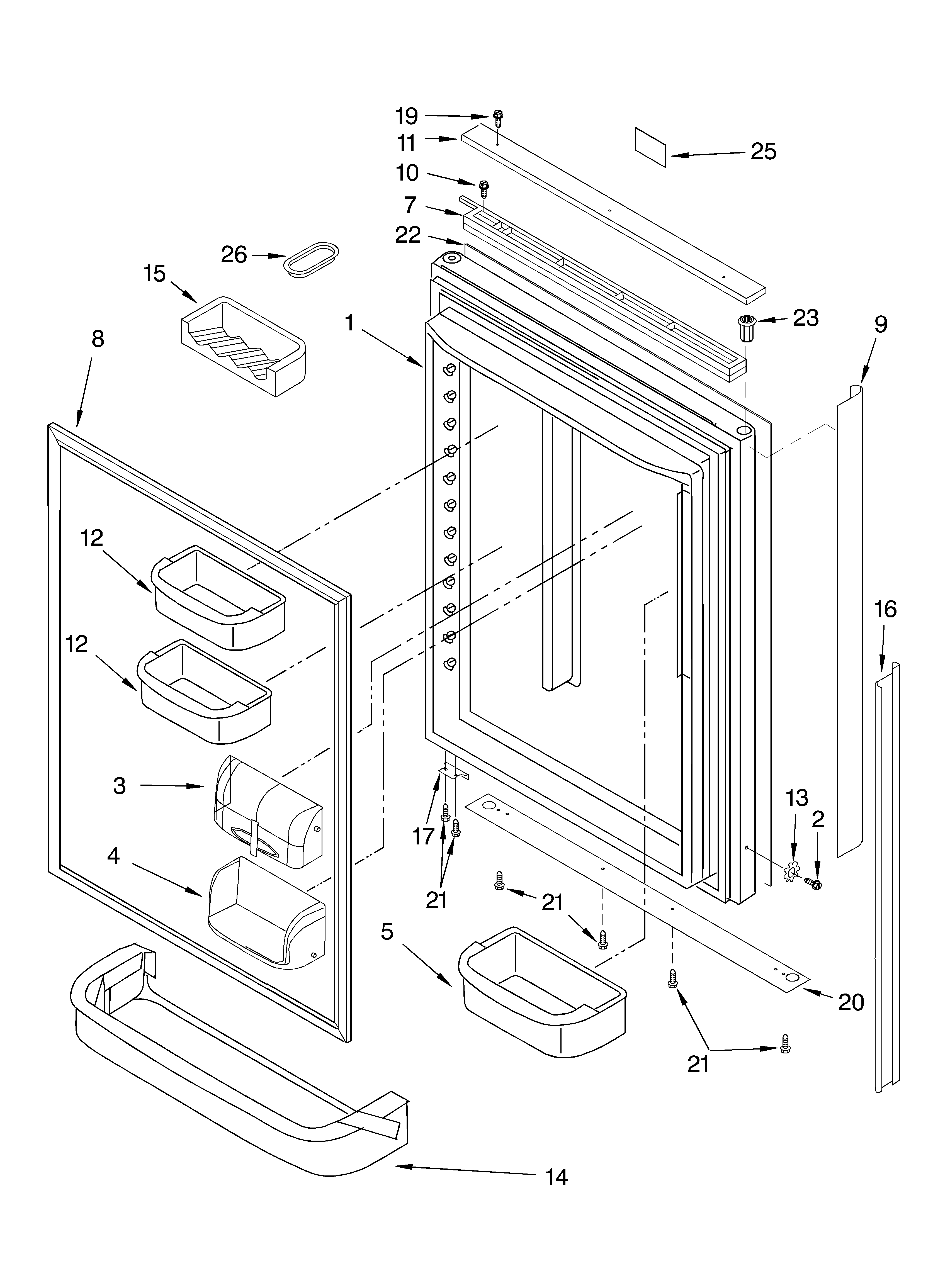 Refrigerator door parts