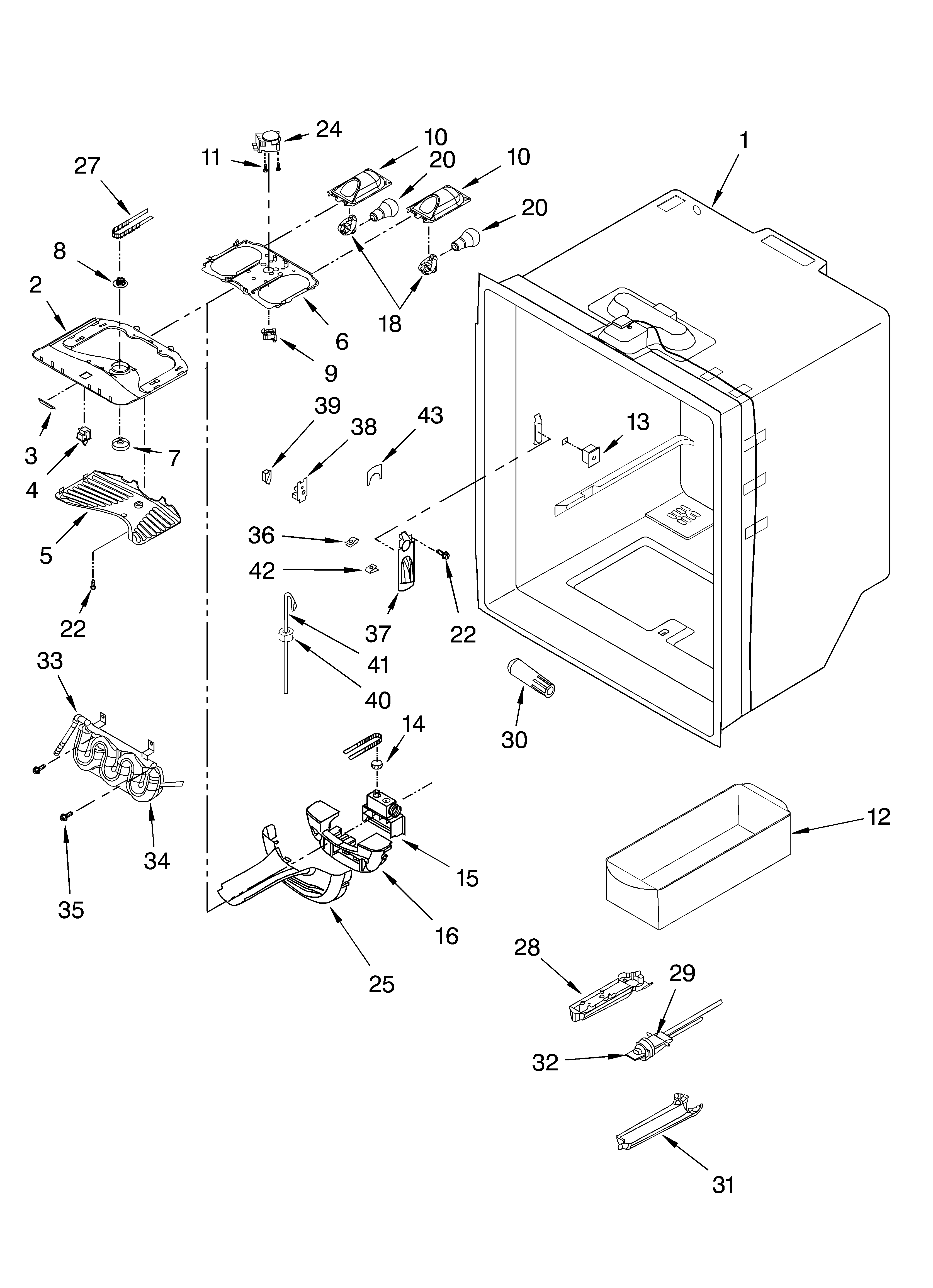 Refrigerator liner parts