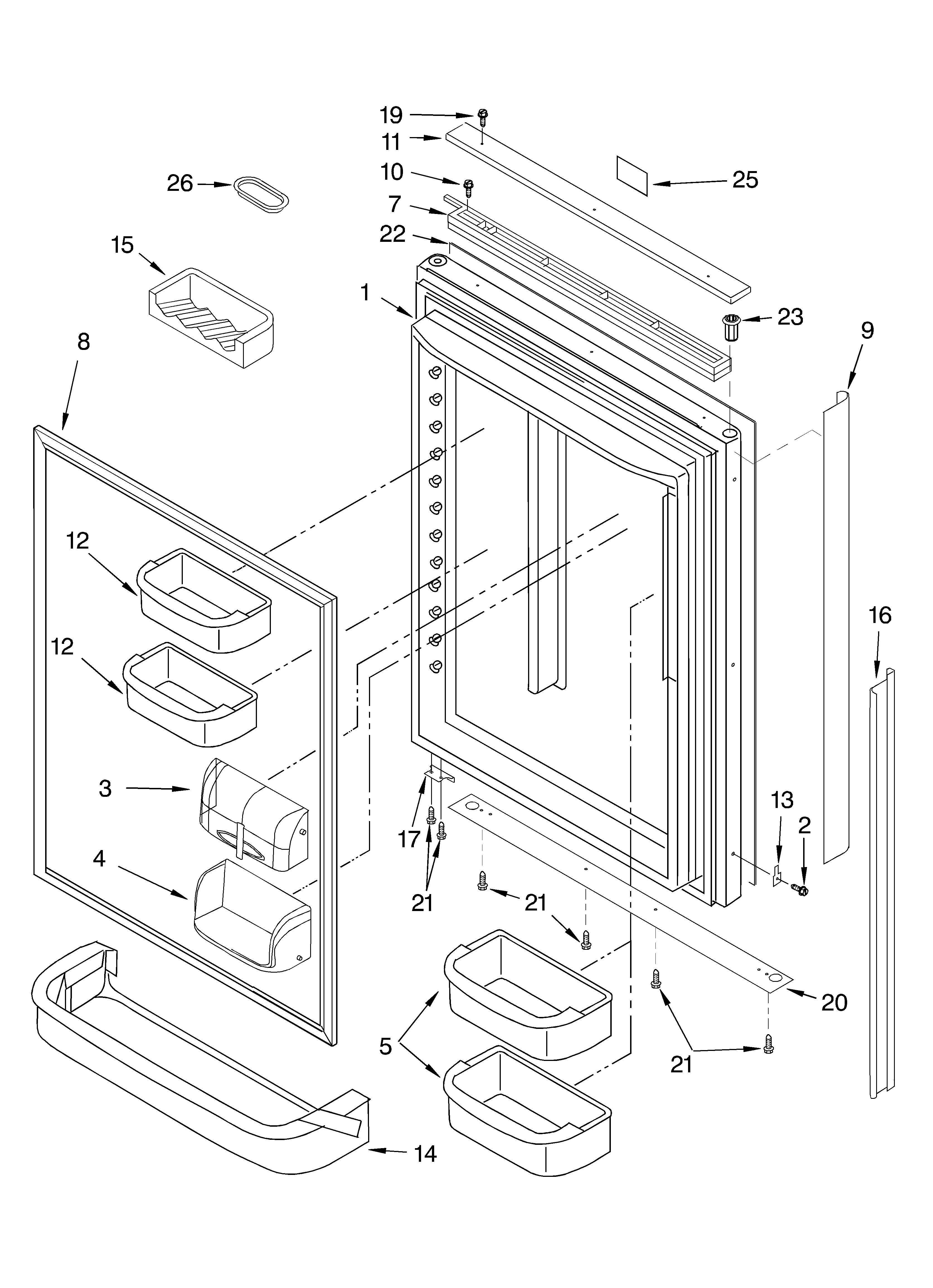 Refrigerator door parts