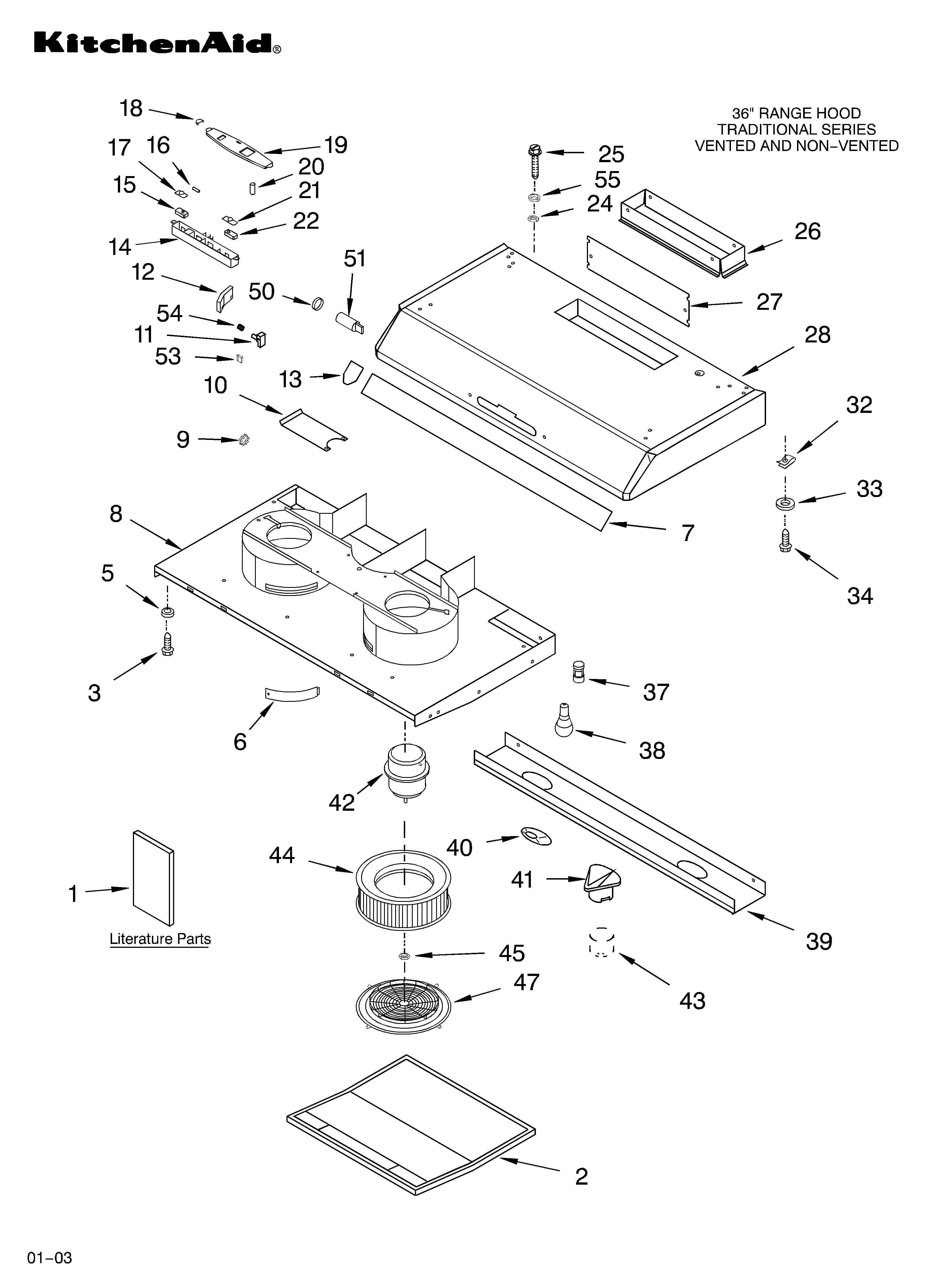 Range hood parts