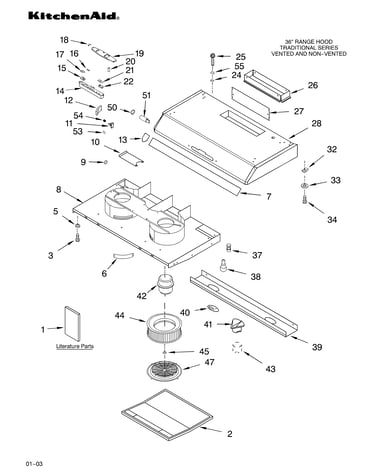Range hood parts