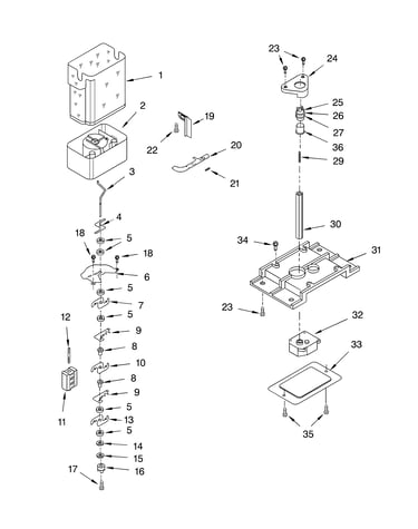 Motor and ice container parts