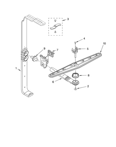 Upper wash and rinse parts