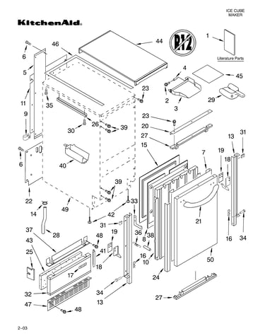 Cabinet liner and door parts