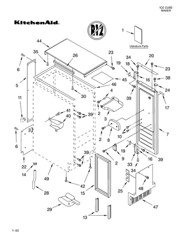 Cabinet liner and door parts