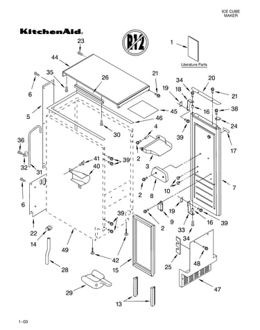 Cabinet liner and door parts