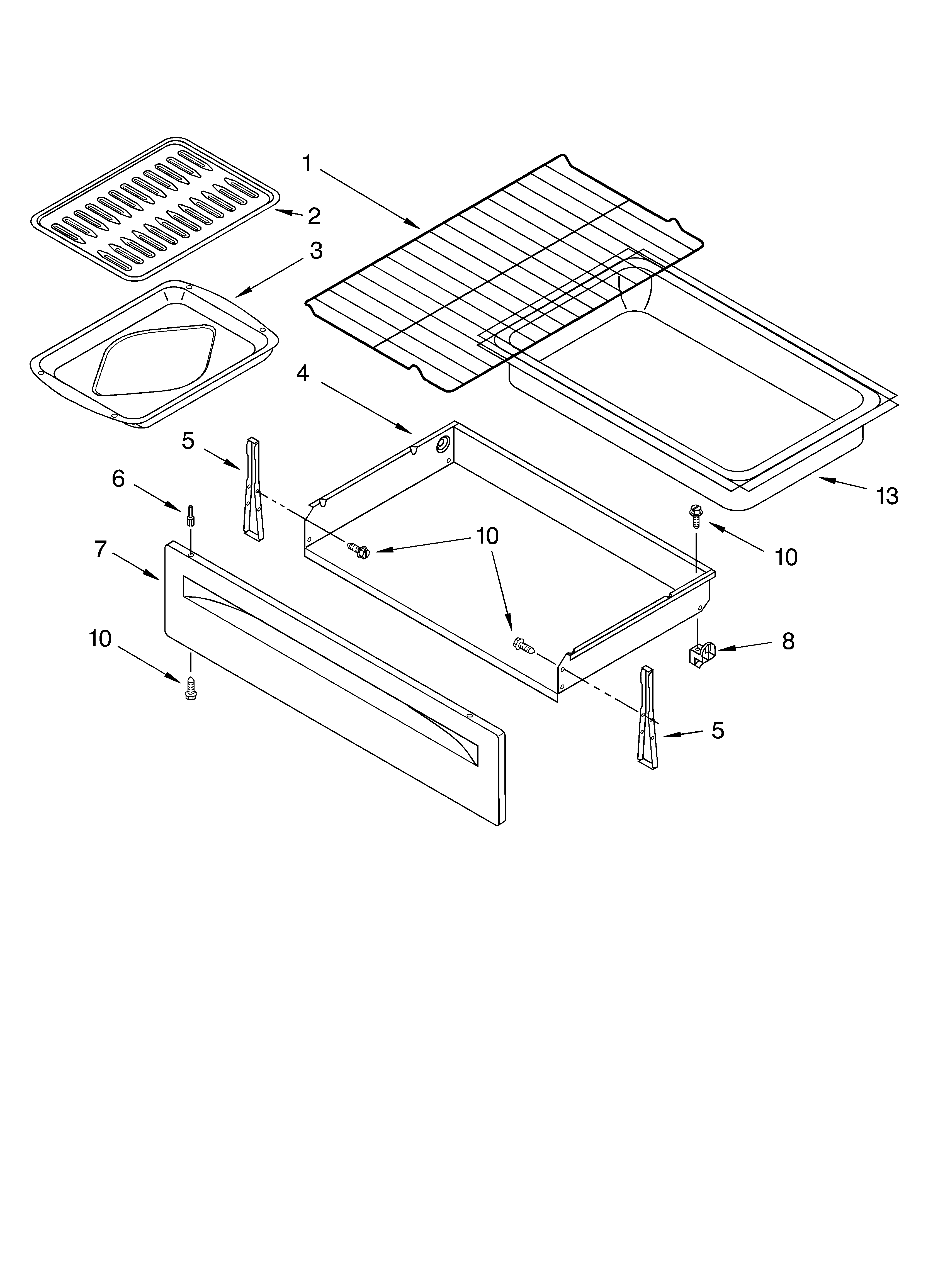 Drawer & broiler parts, miscellaneous parts