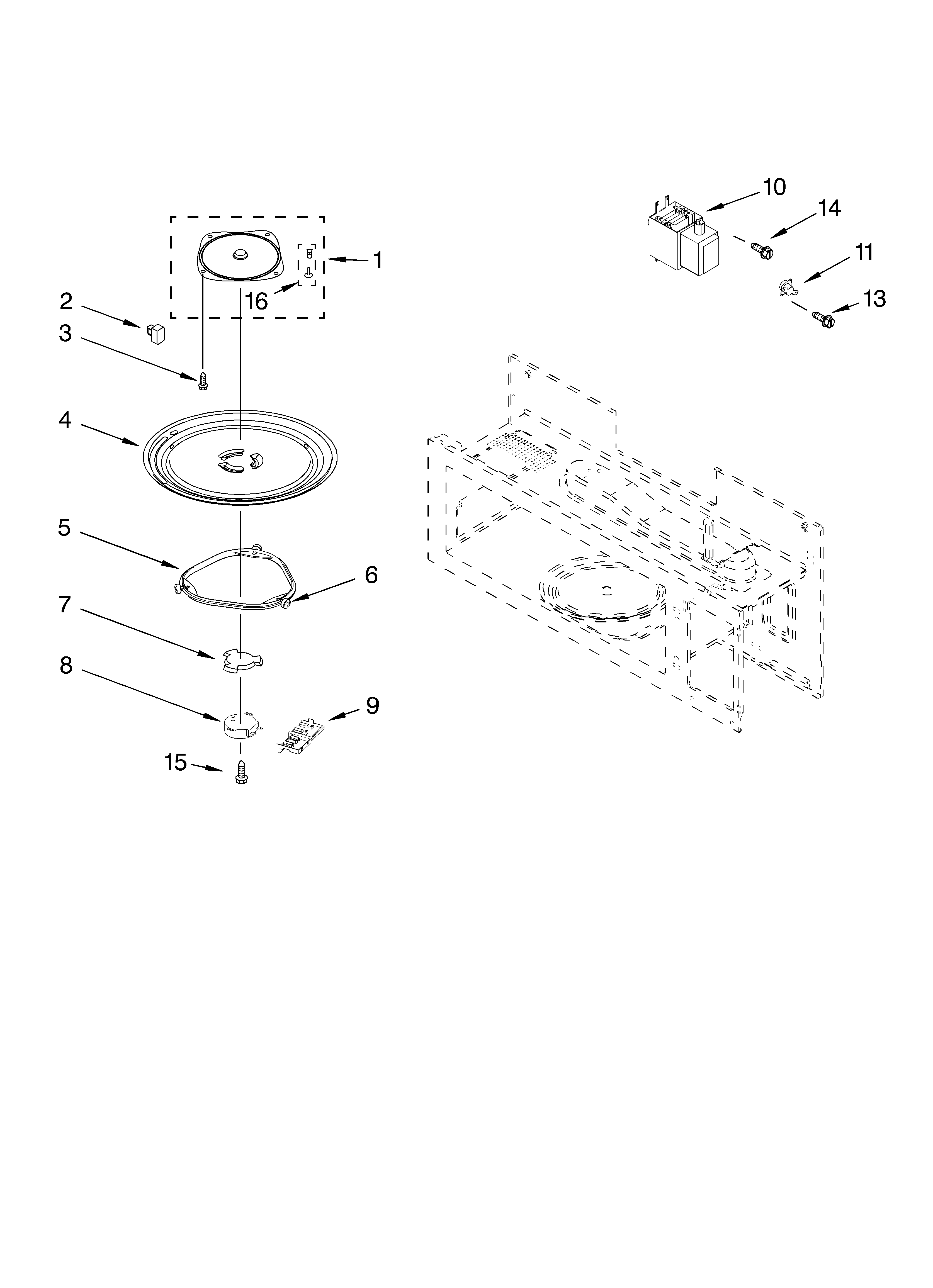 Magnetron and turntable parts