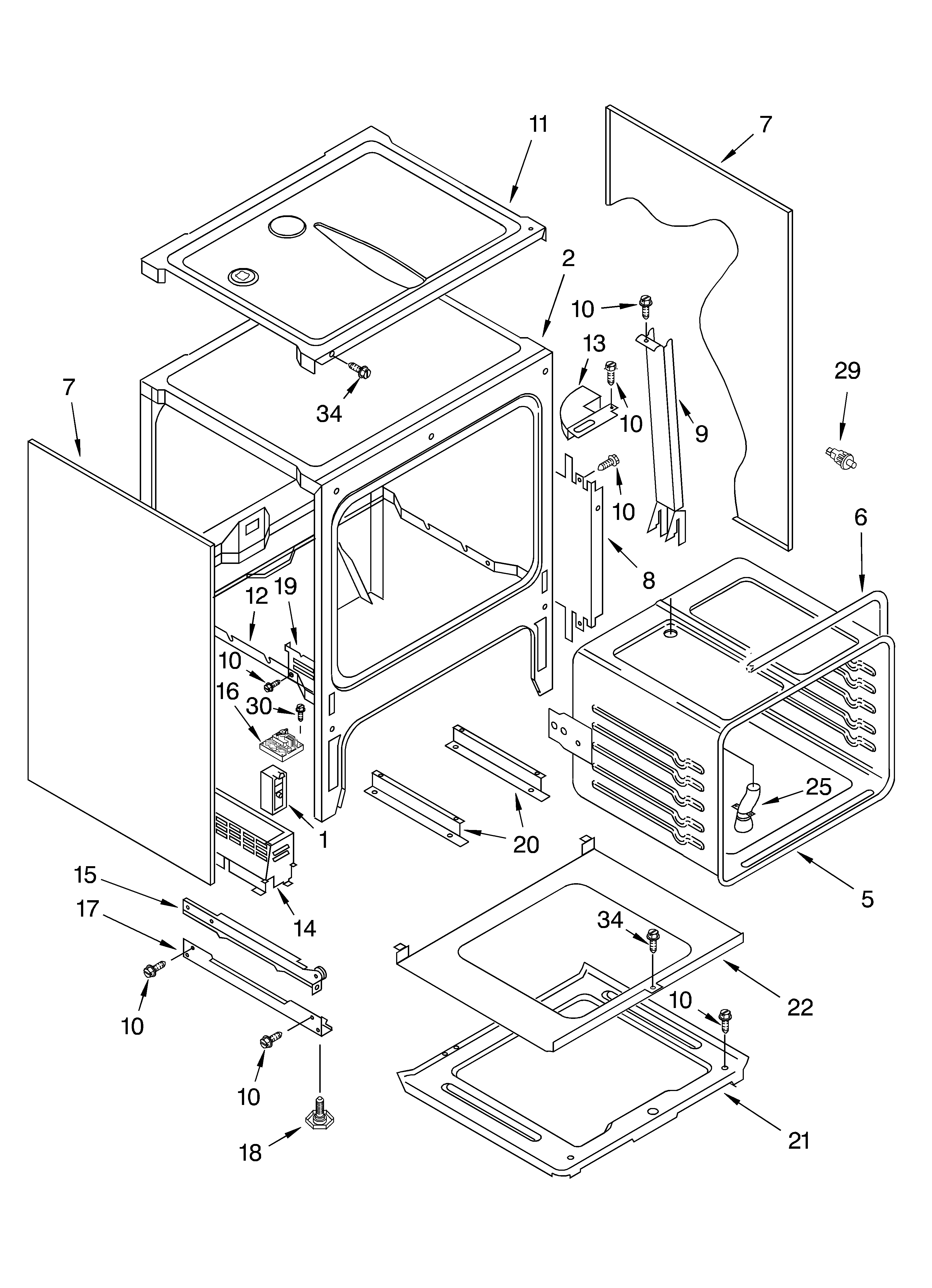 Oven chassis parts