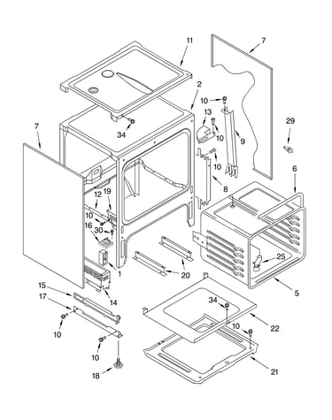 Oven chassis parts