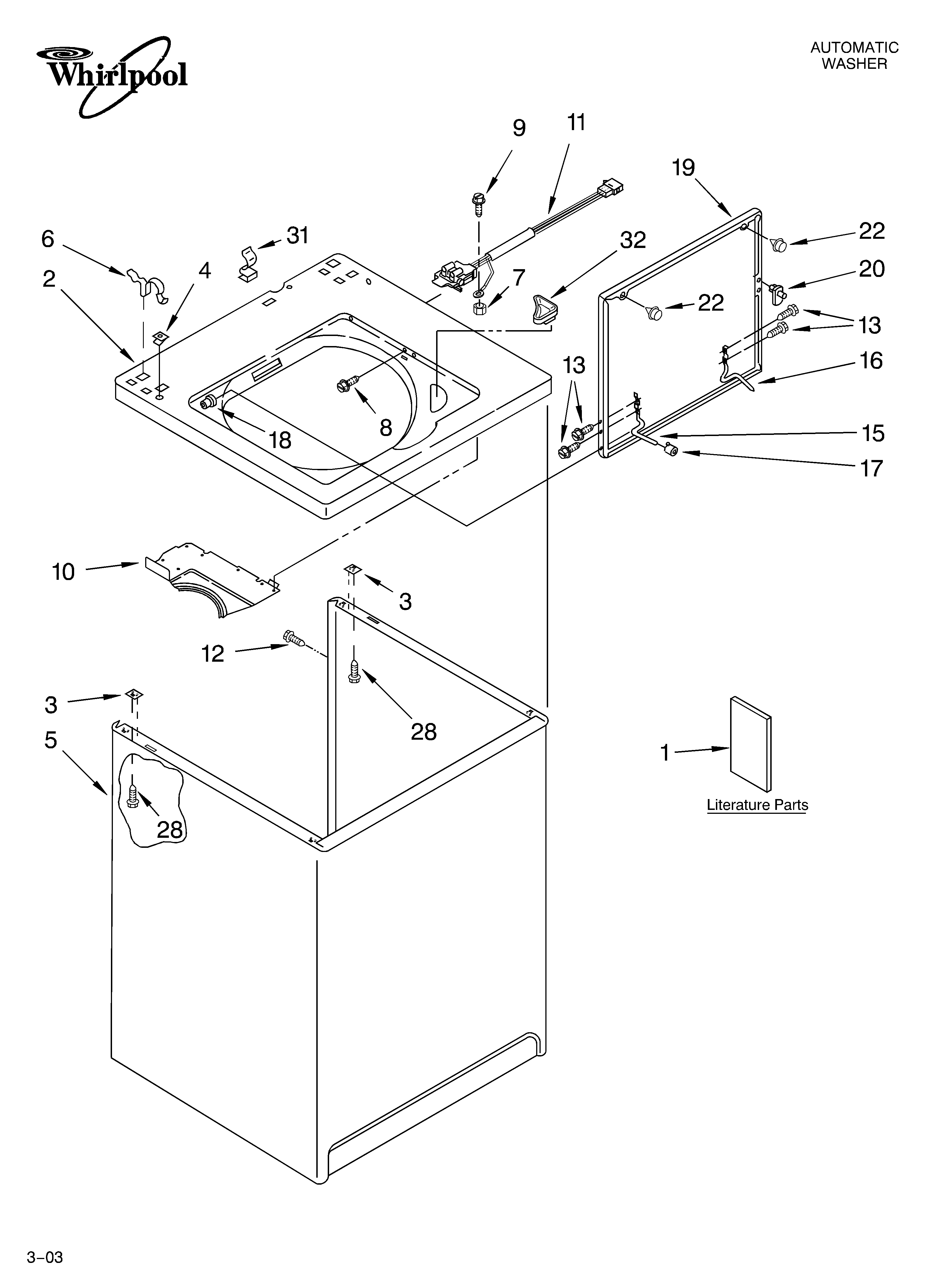 TOP AND CABINET PARTS