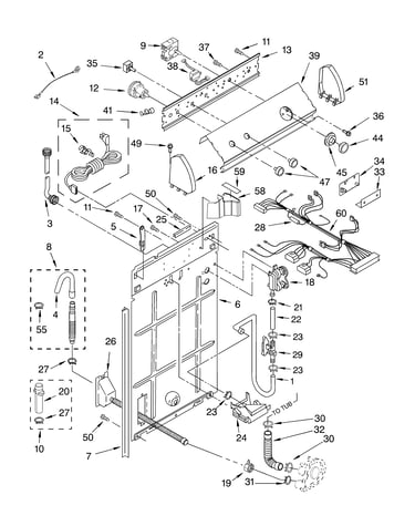 Controls and rear panel parts