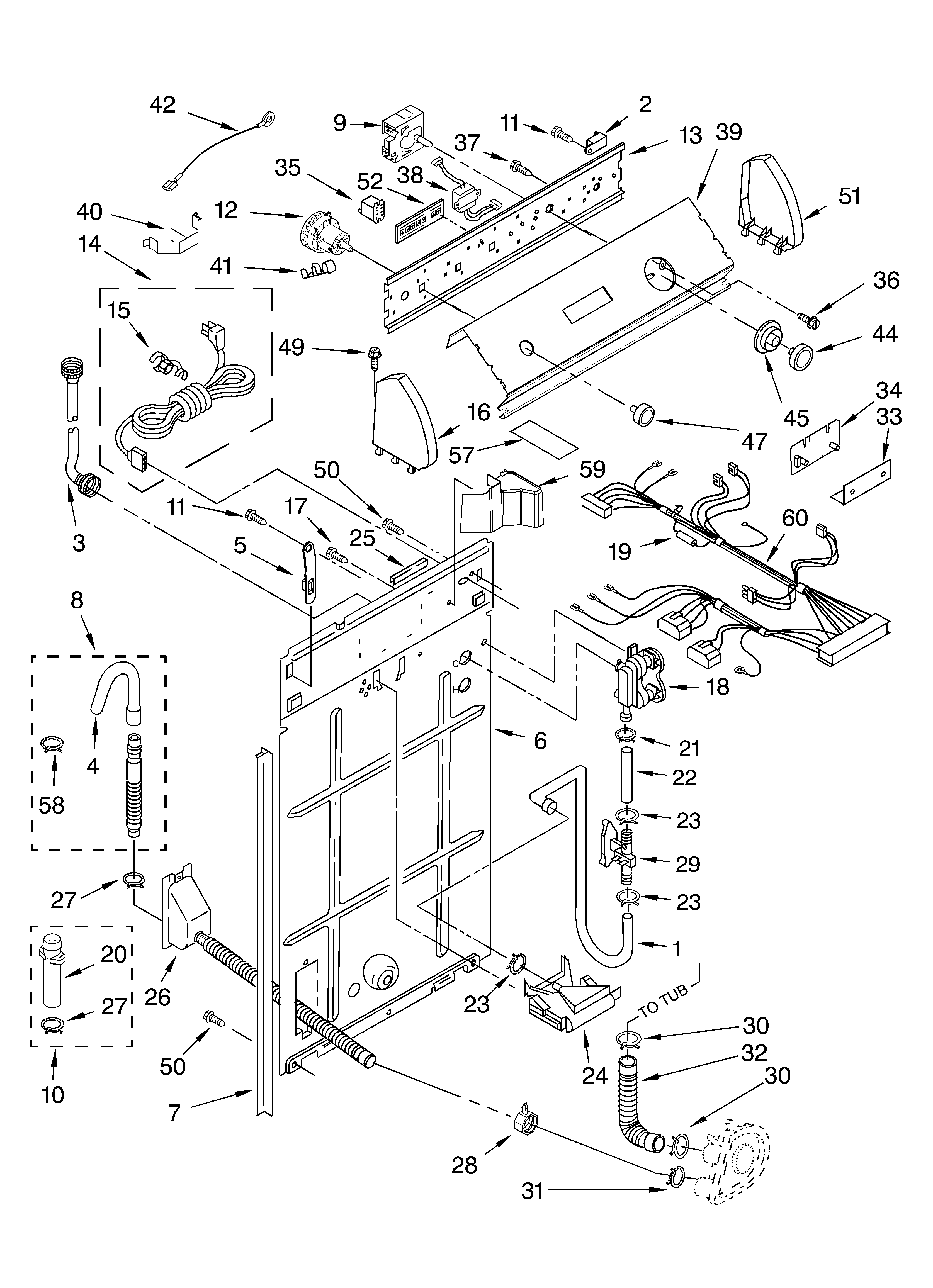 Controls and rear panel parts