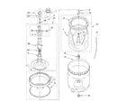 Whirlpool 3XLBR8543JQ1 agitator, basket and tub parts diagram