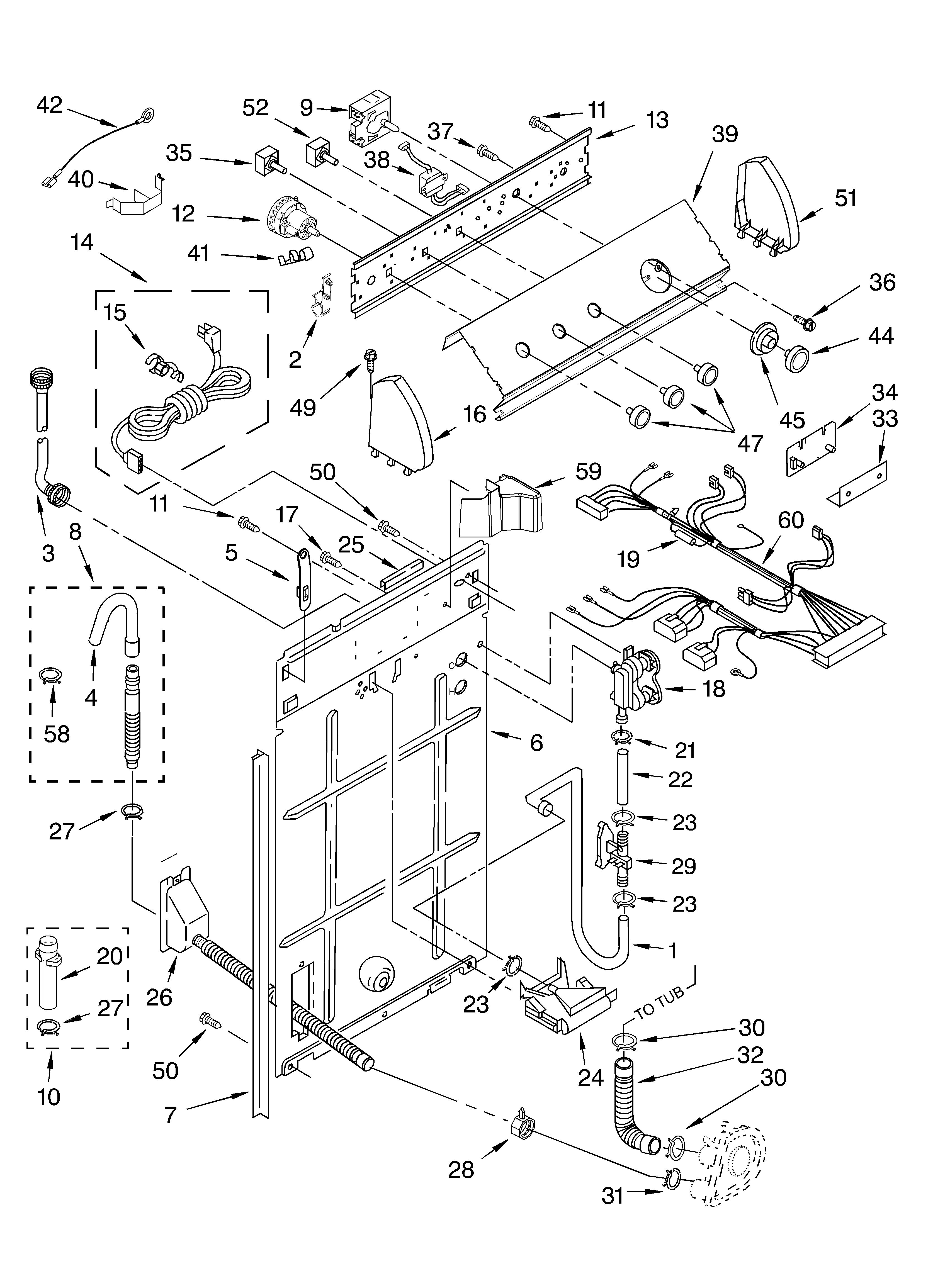 Controls and rear panel parts